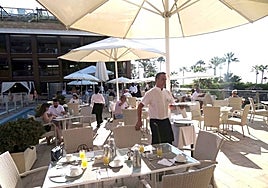 Breakfast is served by the swimming pool at Marbella’s Guadalpín Banus hotel.