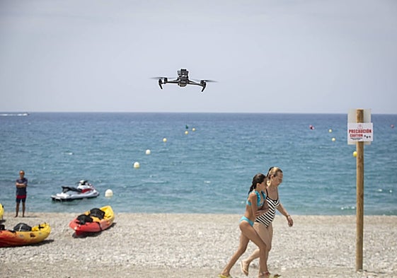 The drone in action.