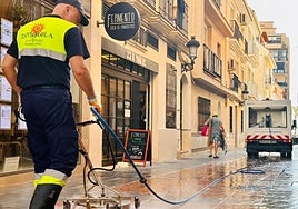 A municipal worker uses one of the new machines.