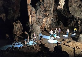 The emergency lighting on the steps leading from the mouth of the cave through the archaeological zone of the cavity has been replaced. (File image)
