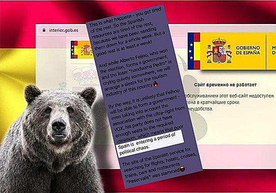 Image of one of NoName057's communiqués in which it states that "Spain is entering a period of political chaos".