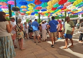 Protesters gathered on Torrox's Plaza de la Constitución last Thursday