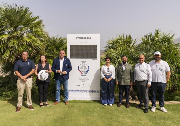 Arturo Bernal (3rd left) with organisers of the Solheim at Finca Cortesin.