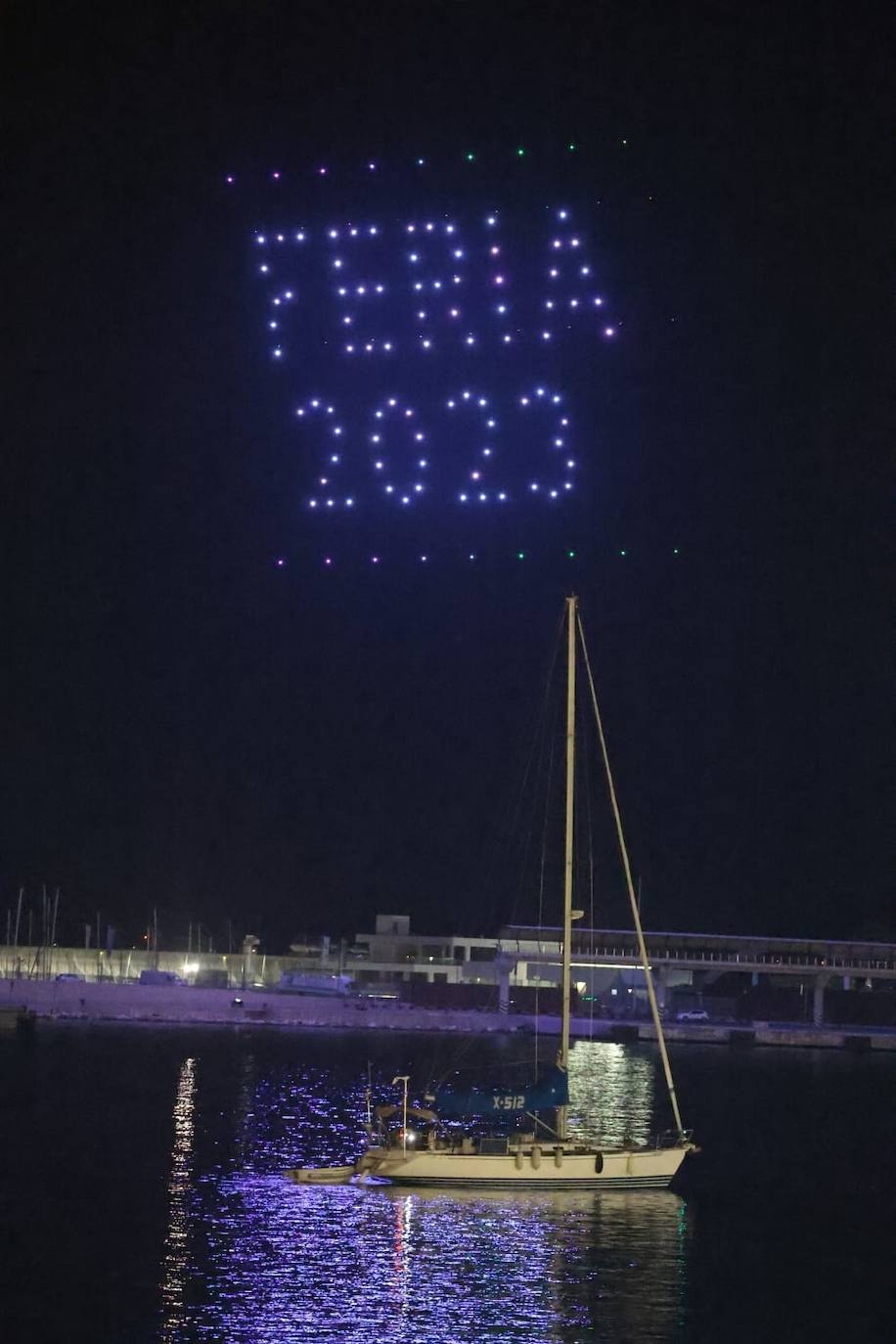 In pictures, spectacular drone show and firework display open Malaga's big summer fair