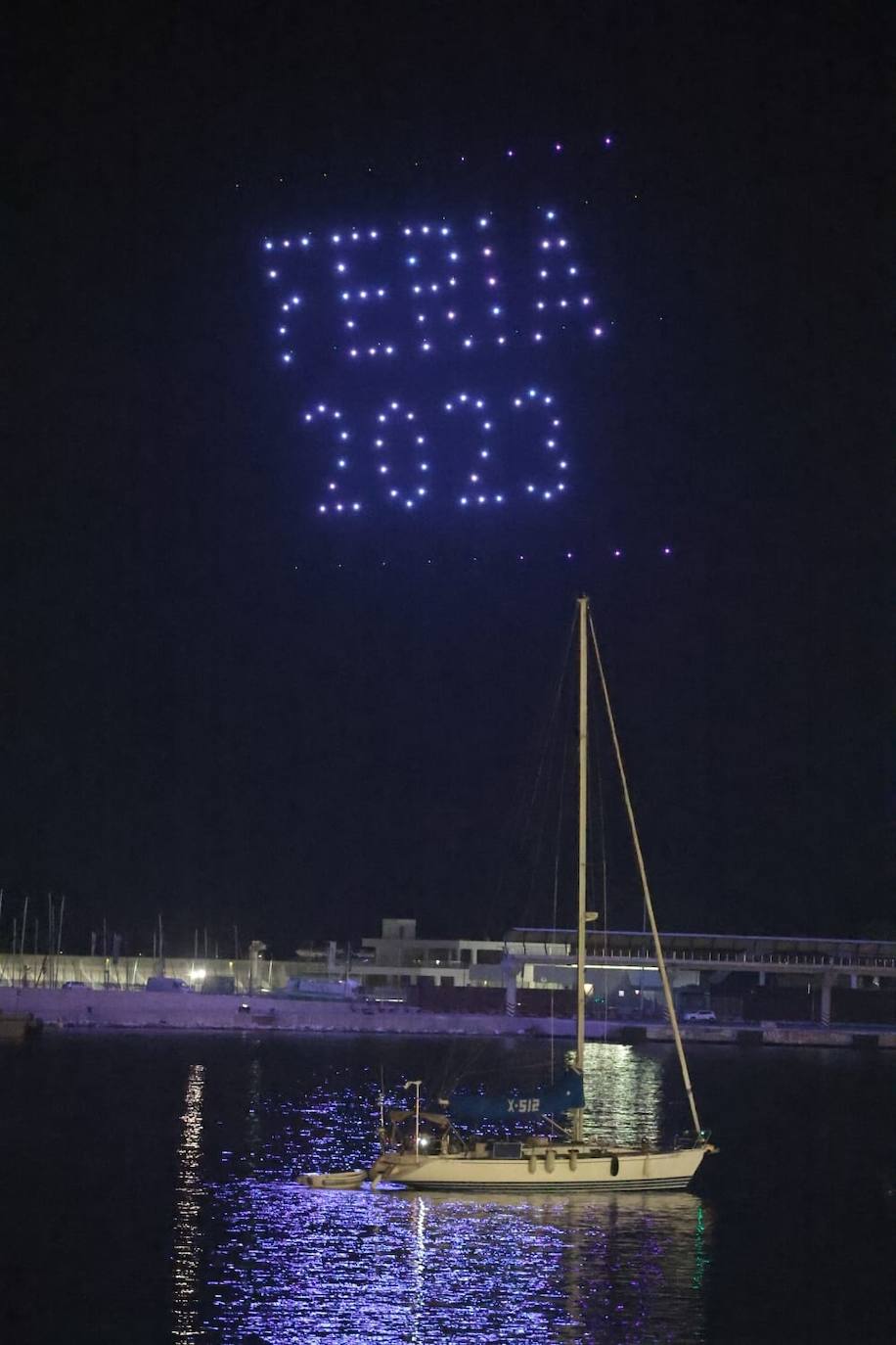 In pictures, spectacular drone show and firework display open Malaga's big summer fair