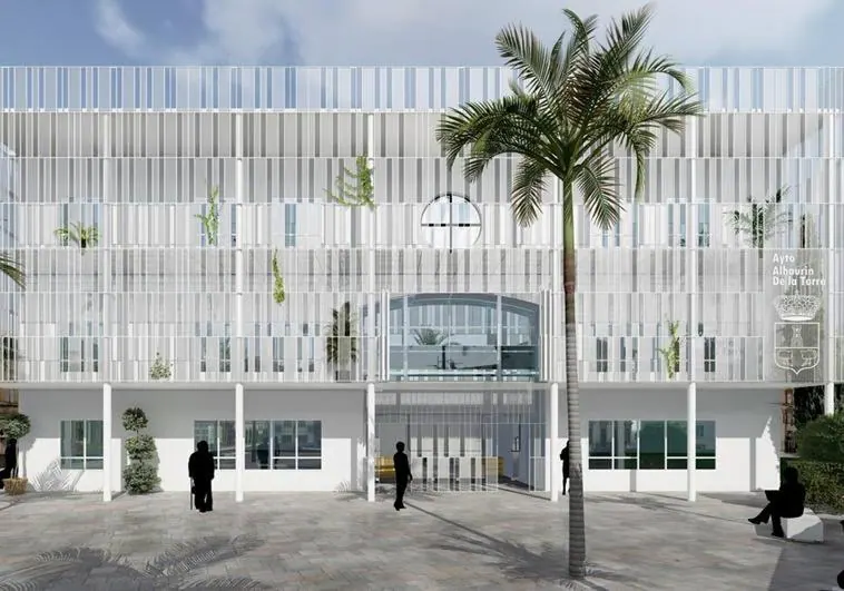 Computerised image of the new town hall building.