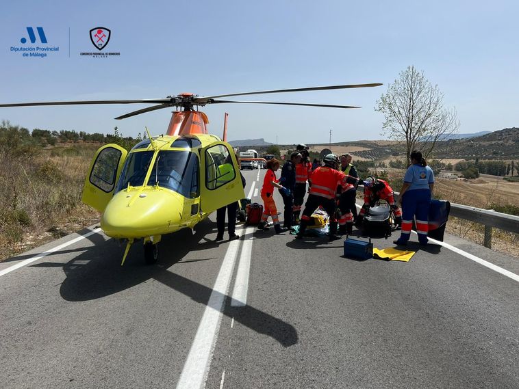 Serious traffic accident leaves seven people injured and forces closure of main A-367 road to Ronda