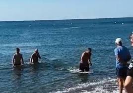 Paddle board surfer and a family member who was trying to help her rescued from sea in Estepona