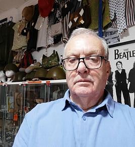 Gordon Holme with part of the collection at his museum.