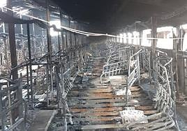 Fire on a farm in Chiclana.