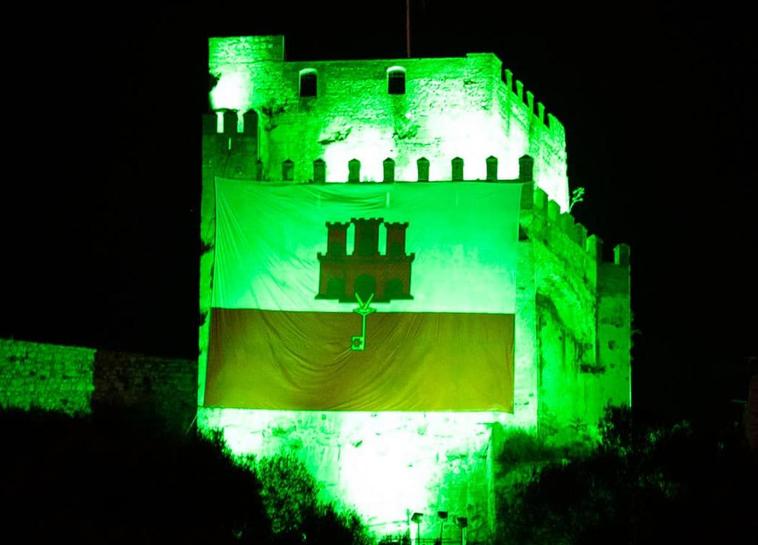 Gibraltar castle lit green to show solidarity with Moroccans after tragic earthquake