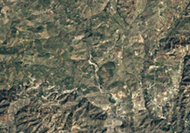 Current satellite view of La Viñuela reservoir.