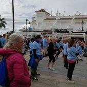 Participants warm up before a previous walk for diabetes.