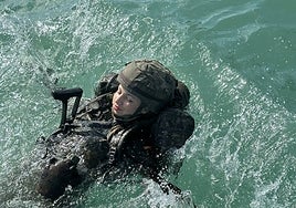 The Princess of Asturias during military training.