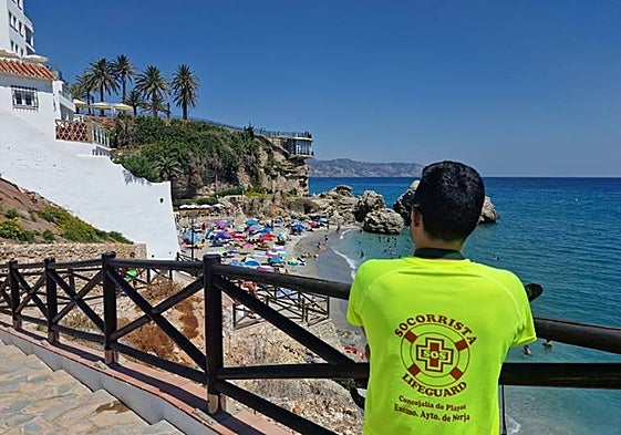 A lifeguard on duty in Nerja.