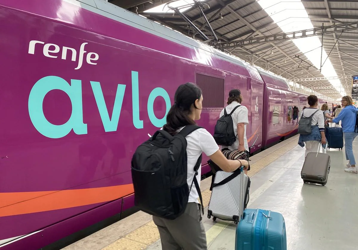 One of Spain's state railway operator's Avlo low-cost high-speed trains.