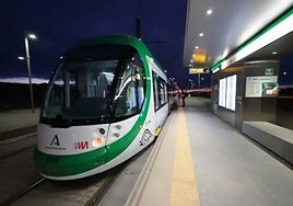 One of the new Malaga metro trains, when it was rolled out in September.