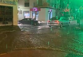 A flooded street in Ronda.