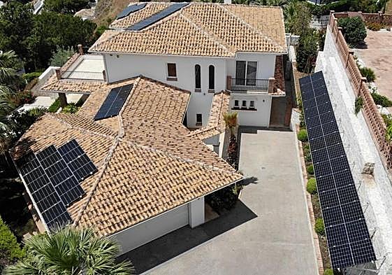 A PV System installed on a villa.