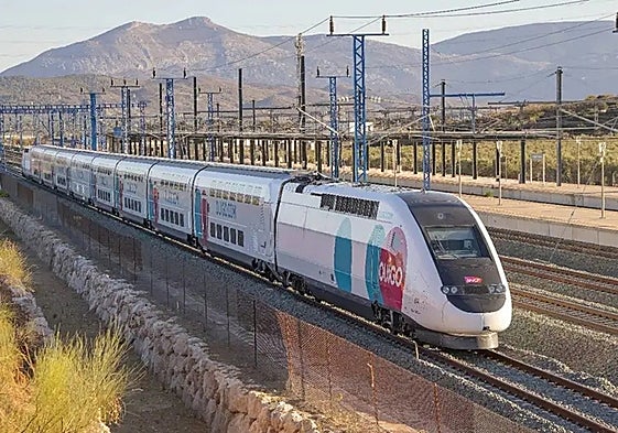 An Ouigo train undergoes maintenance tests in Antequera in September