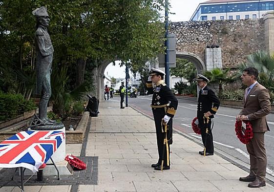 Sir David Steel, Rear Admiral Tom Guy and Chief Minister Fabian Picardo.