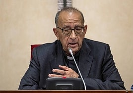 Cardinal Juan José Omella, president of the Episcopal Conference, during the meeting of the EEC.