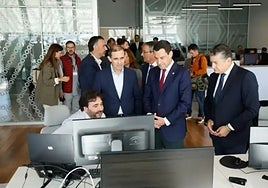 Moreno touring the facilities.