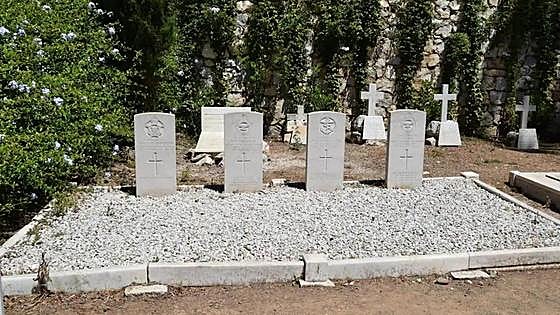 The military graves in Malaga's English Cemetery