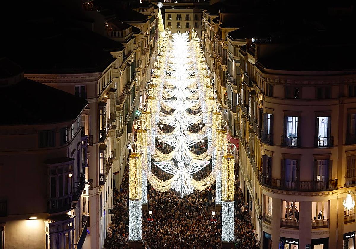 Malaga switches on its sparkling 2023 festive lights, in pictures