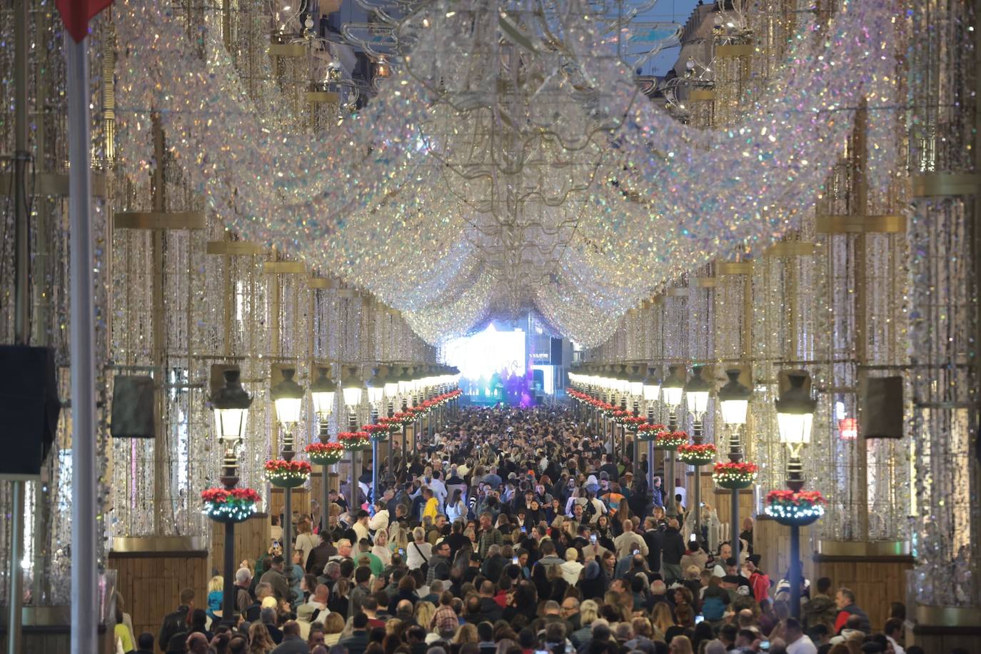 Malaga switches on its sparkling 2023 festive lights, in pictures