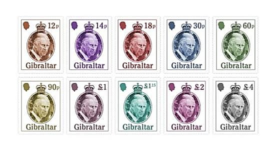 A new definitive set of stamps released featuring King Charles III