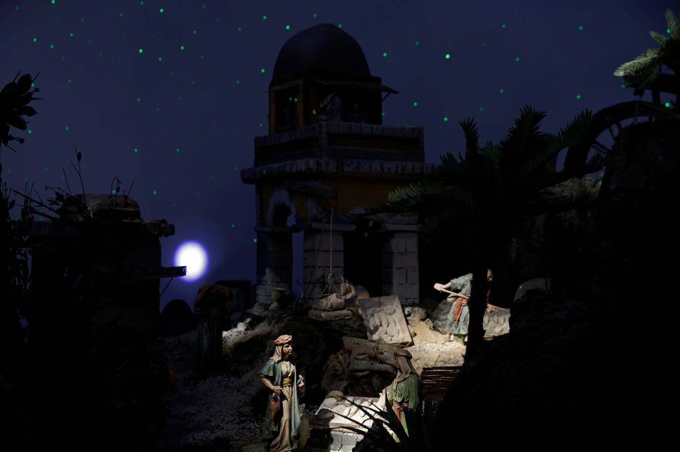 Malaga city hall brightens up Christmas with its huge nativity display, in pictures