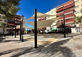 One of the new sun shades in the El Boquetillo district.