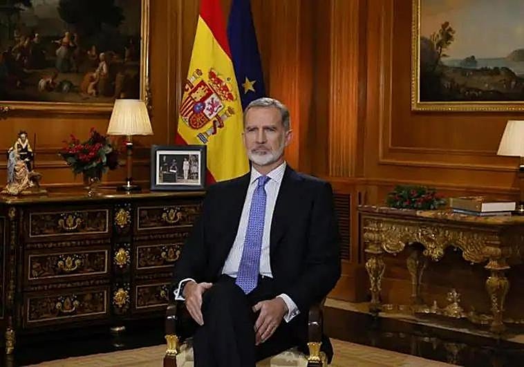 Felipe VI delivers his Christmas speech.