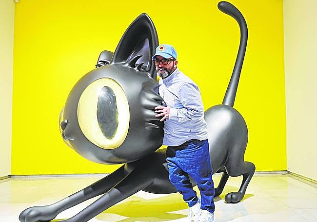 Javier Calleja with one of his exhibits.