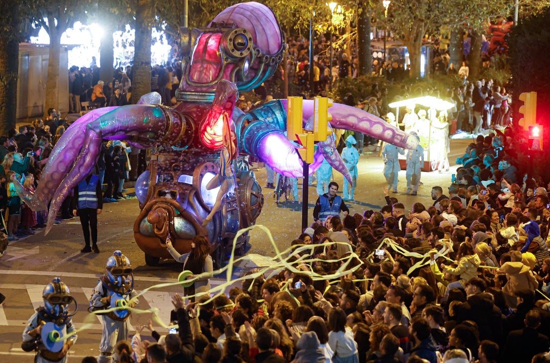 The Three Kings parade in Malaga city.
