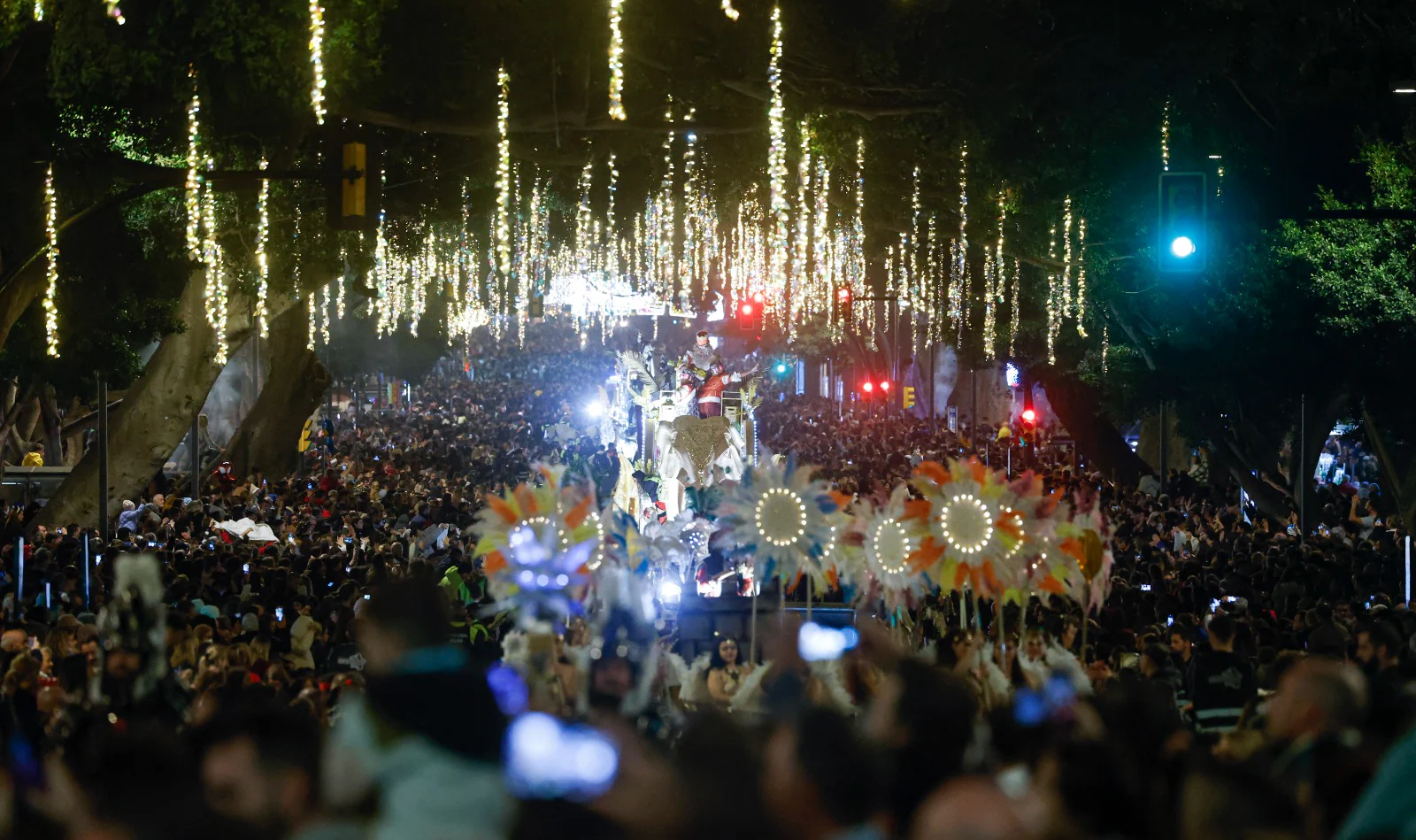 The Three Kings parade in Malaga city.