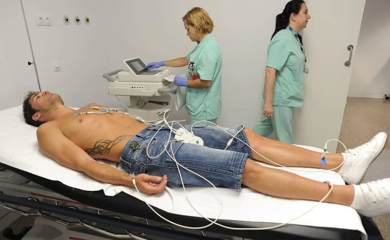 A patient having an ECG. 