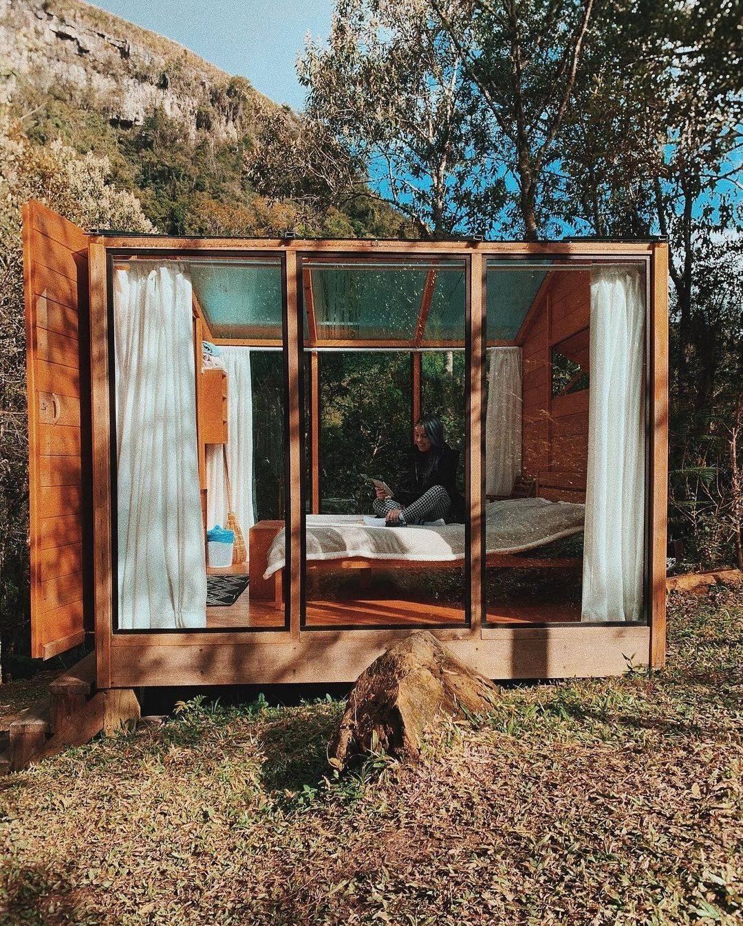 Glass cabin in Santa Catarina, Brazil
