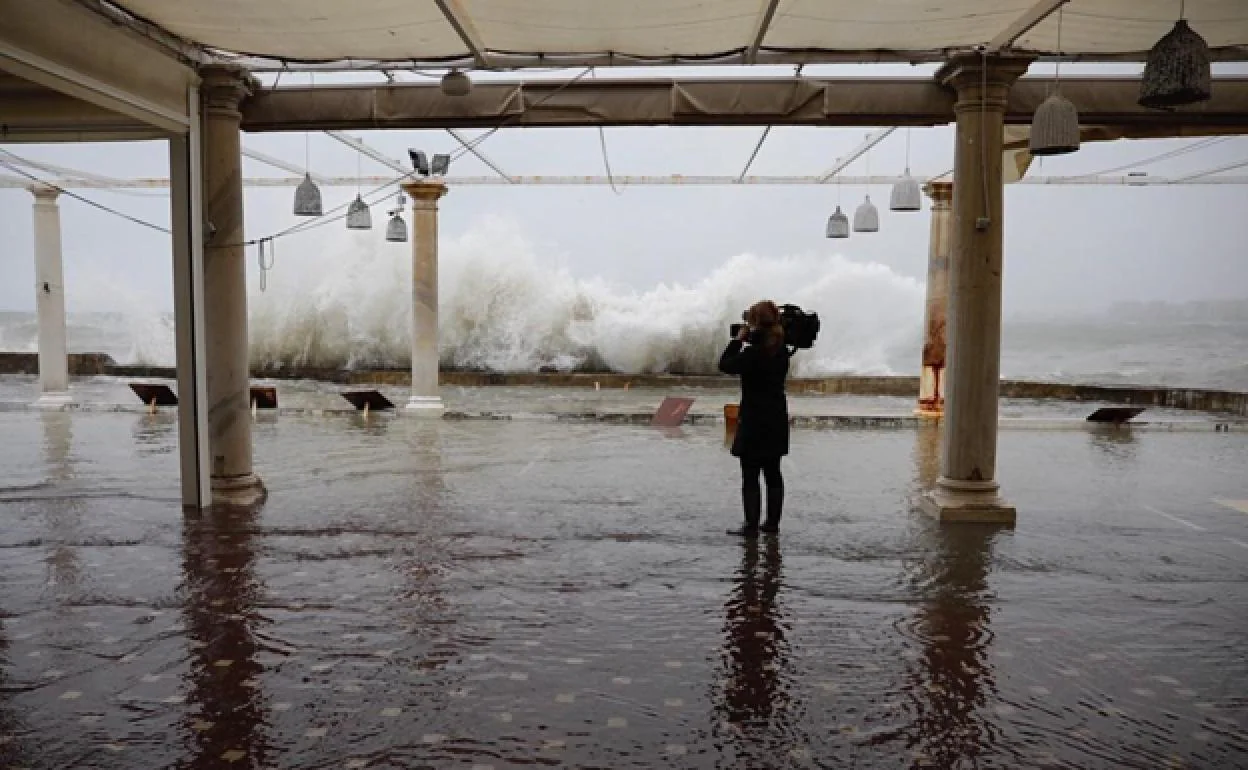 File image of a previous coastal storm in Malaga city