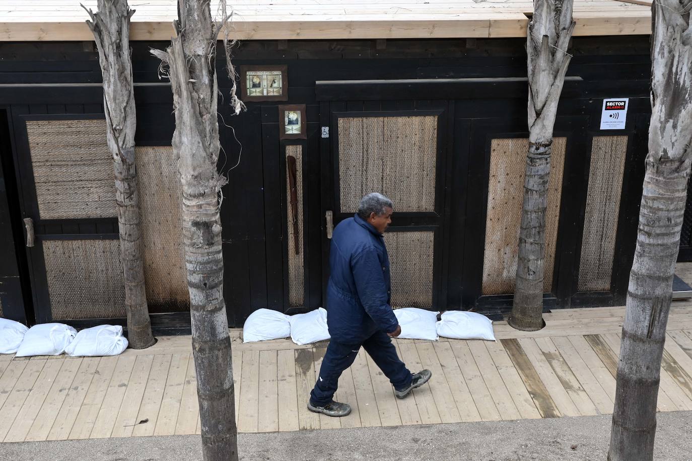 The storm hits the shore in Marbella 