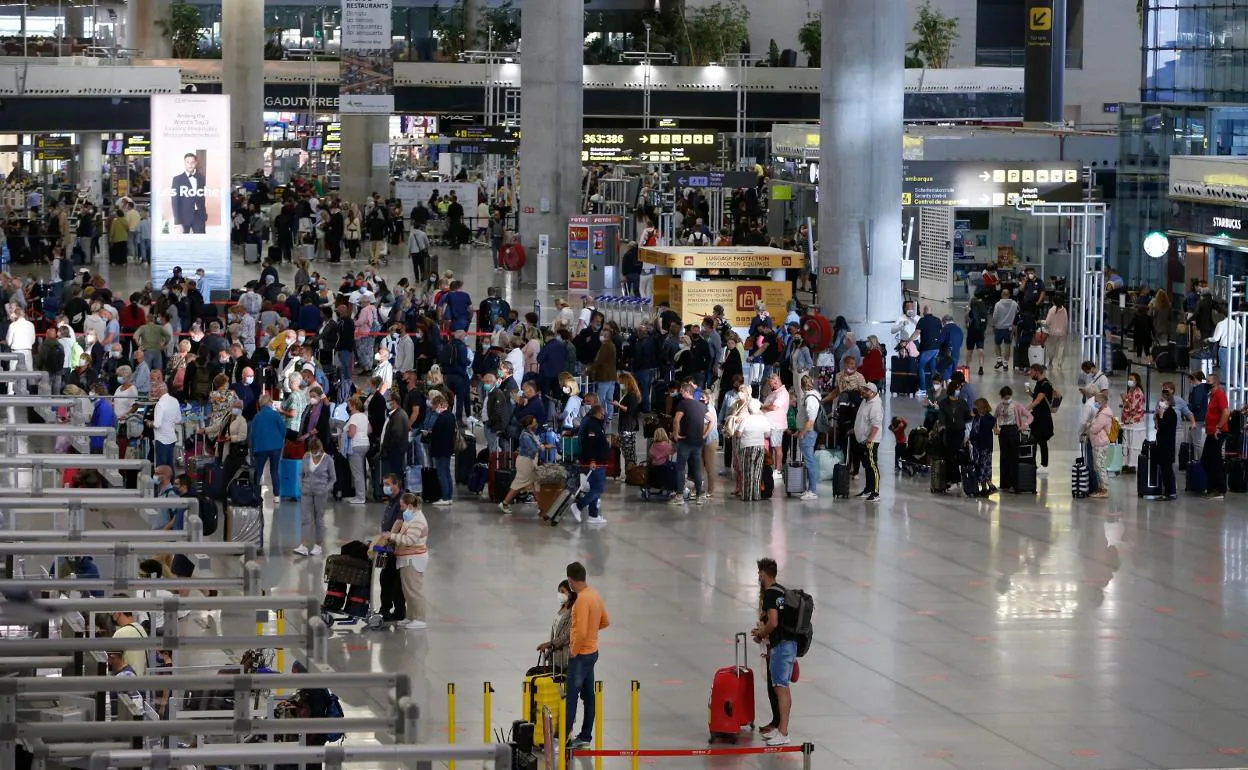 Queues at Malaga Airport in a file image.