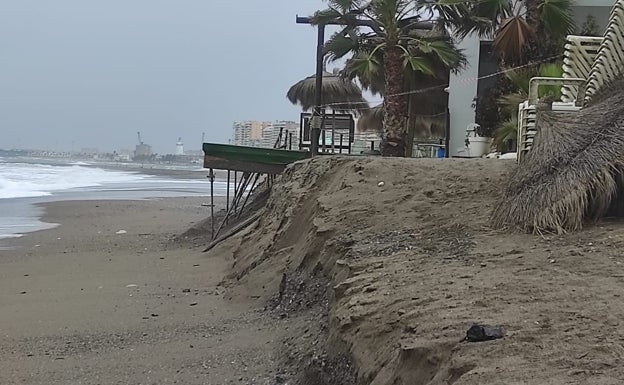The Oasis beach bar, on the La Malagueta beach, in Malaga city.