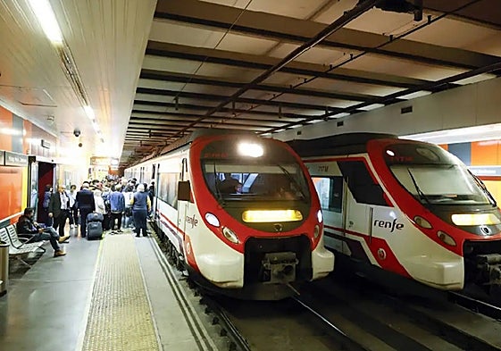 Cercanías commuter trains.