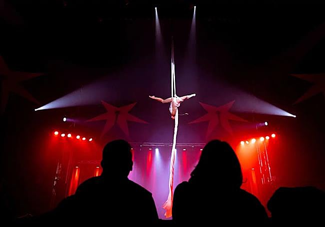 Inma's aerial acrobatics act.