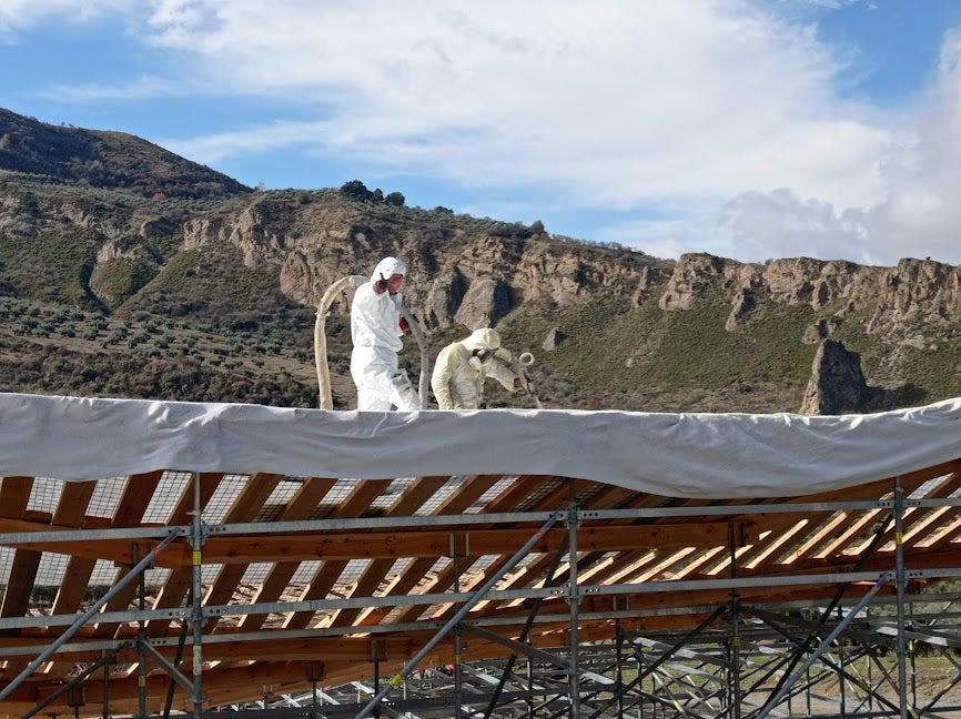 This is how an olive grove was transformed into a film set when the Oscar award contender Society Of The Snow was shot in Spain's Sierra Nevada