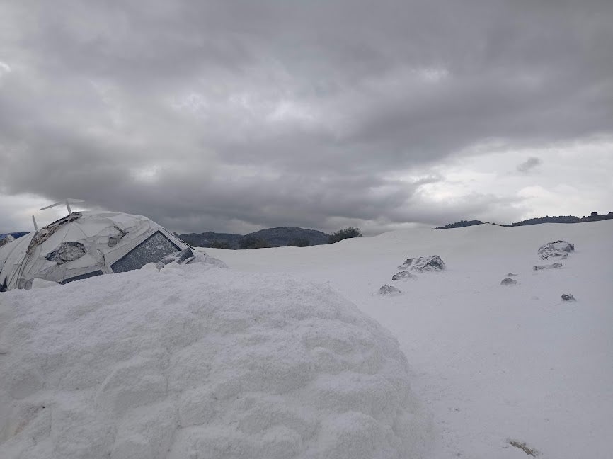 This is how an olive grove was transformed into a film set when the Oscar award contender Society Of The Snow was shot in Spain's Sierra Nevada
