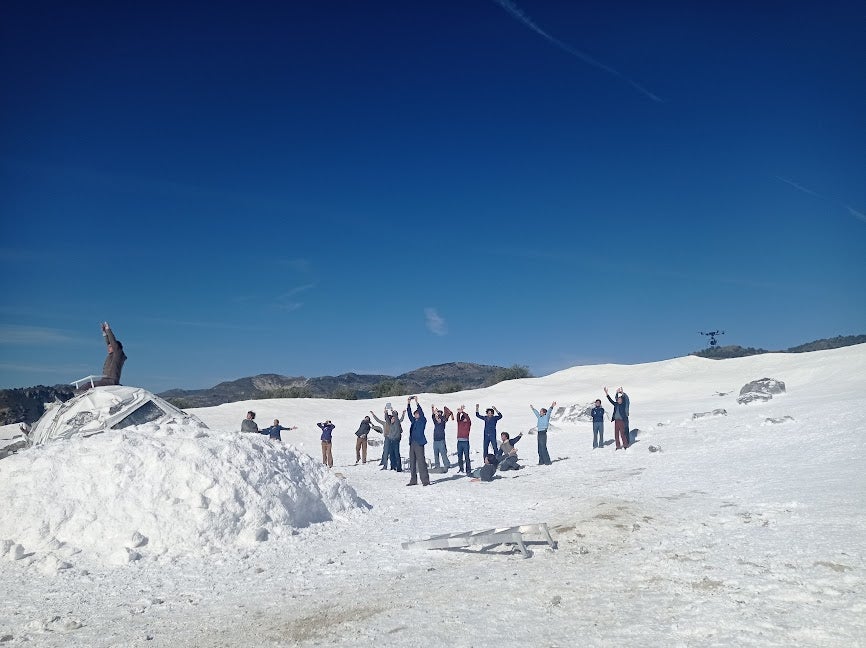 This is how an olive grove was transformed into a film set when the Oscar award contender Society Of The Snow was shot in Spain's Sierra Nevada