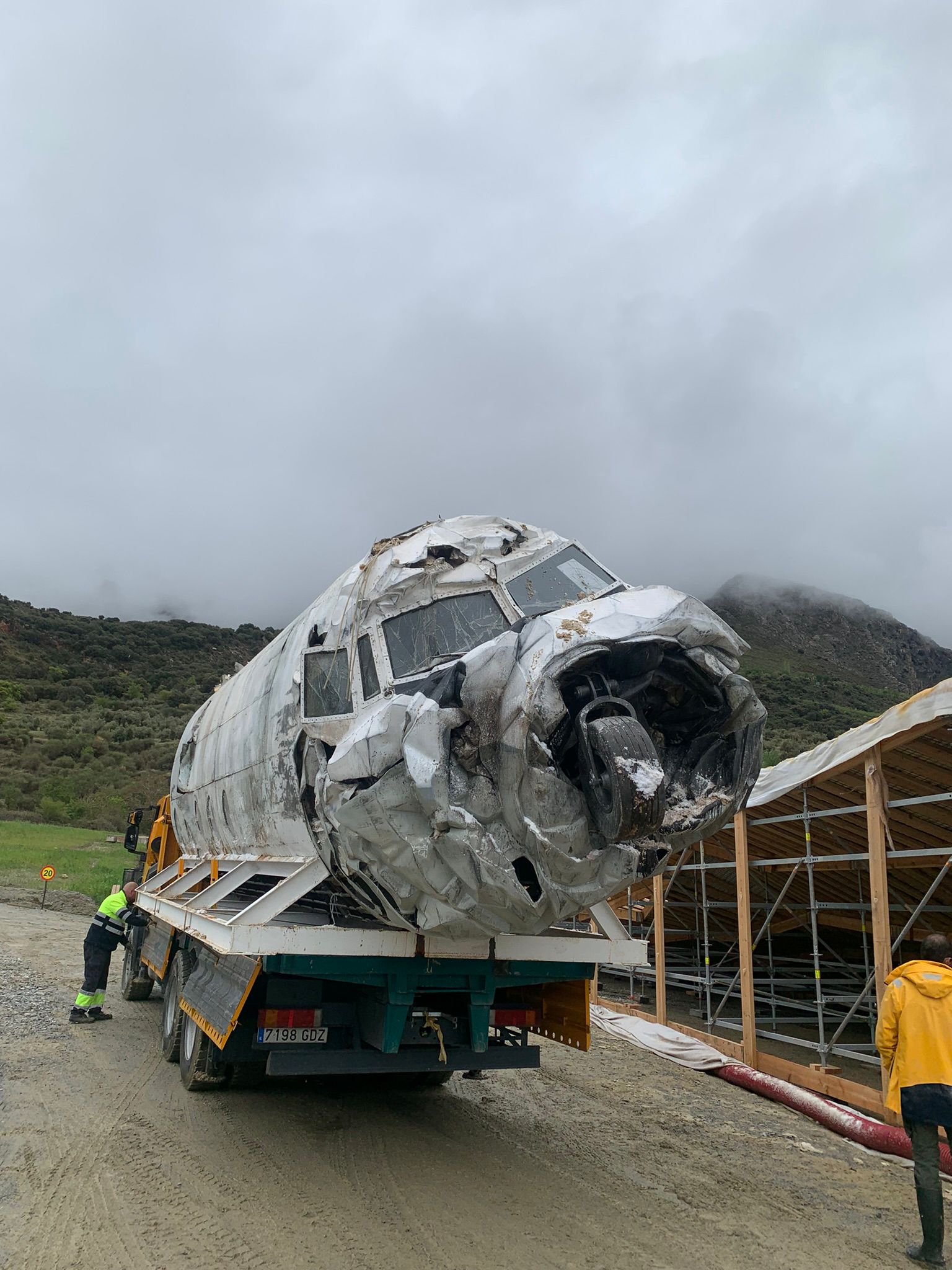 This is how an olive grove was transformed into a film set when the Oscar award contender Society Of The Snow was shot in Spain's Sierra Nevada