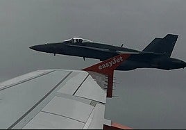 Spanish fighter escorting the London-Menorca flight.